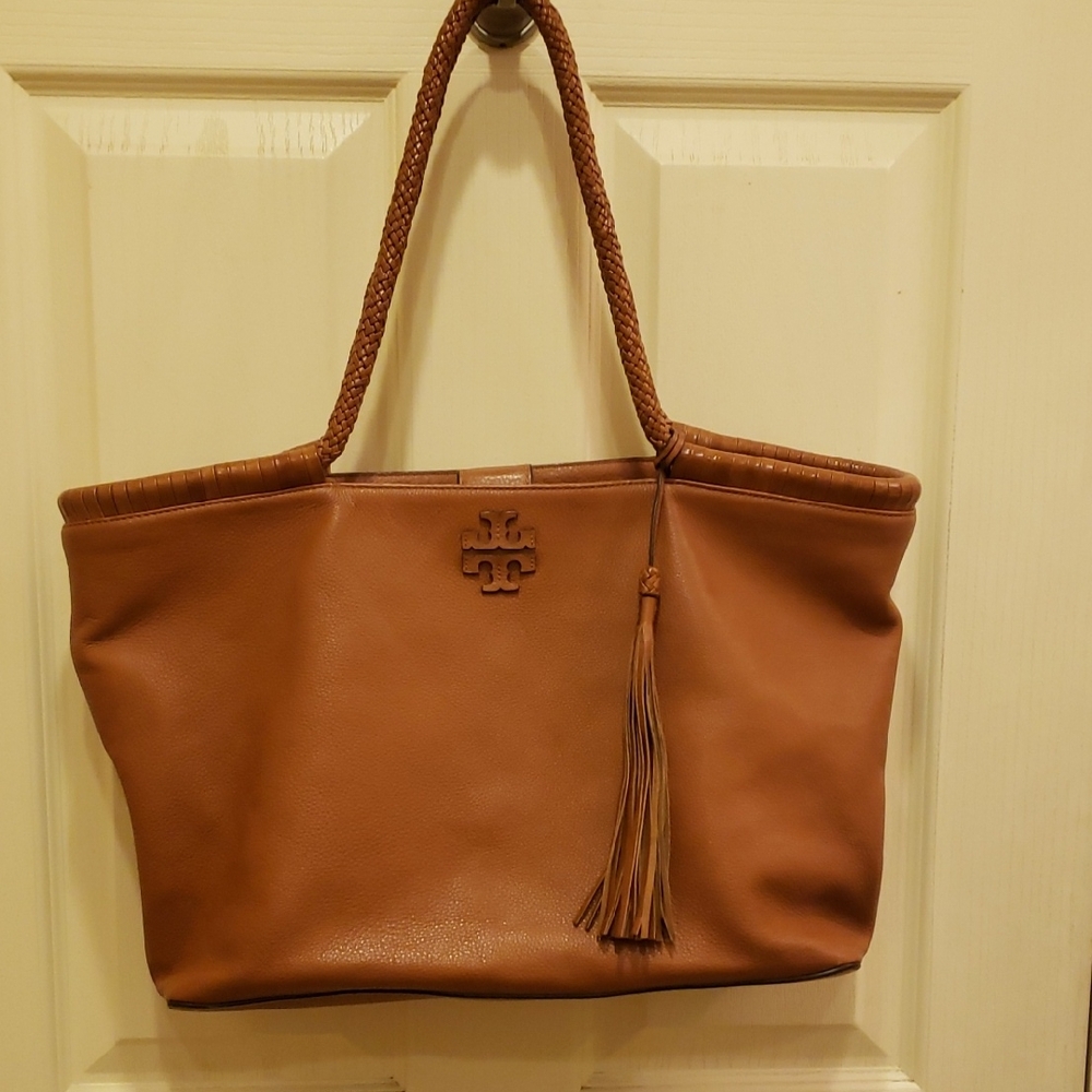 Tory Burch Brown Leather Tote Bag